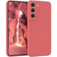 EAZY CASE Handyhülle für Samsung Galaxy S22 5G Hülle Silikon 6,1 Zoll, Schutzhülle mit Kameraschutz stoßfest telefonhülle Matt Rot / Hellrot