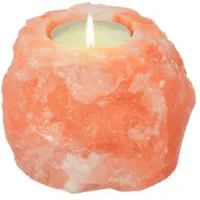 HAF Teelichthalter 1x Salzkristall Teelichthalter Rosa ca. 500g Naturform Kerzenhalter (Auswahl aus mehreren Farben und Größen, Kein Teelicht im Lieferumfang enthalten), Handgefertigt - jeder Stein ein Unikat
