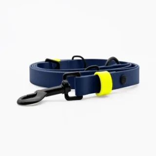 THE DOG IDEA Biothane Hundeleine Navy neon gelb S