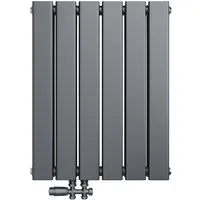 SONNI Designheizkörper Design Heizkörper Flach Anthrazit mit Multiblock Doppellagig/Einlagig, Paneelheizkörper Vertikal/Horizontal, Doppellagig/Einlagig, Anthrazit