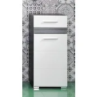 welltime Unterschrank Toulon Kommode mit 1 Tür & 1 Schublade - (B/T/H) 37/31/80 cm