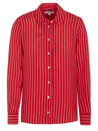 Tommy Hilfiger CUPRO ROPE STP Bluse rot