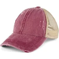 styleBREAKER Baseball Cap Ponytail Baseball Cap Used Look mit Mesh Einsatz (1-St)