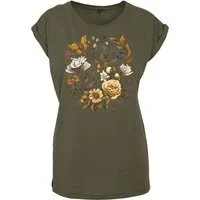 Youth Designz Print-Shirt Flowers Botanic Damen T-Shirt Statement Geschenk Frauen Motiv mit stylischen Blumen Aufdruck für Frauen