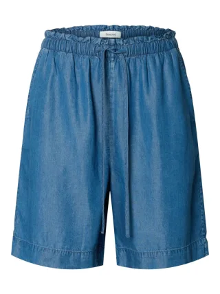 Selected - Shorts mit Gummizugbund blau - Gr. - 34