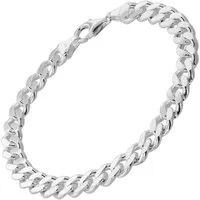 trendor Gliederarmband für Männer 925 Silber Panzerkette Massiv Breite 8,2 mm