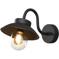 KONSTSMIDE LED Außen-Wandleuchte, Dimmfunktion, LED wechselbar, warmweiß, Außenlicht Landhausstil Fassadenbeleuchtung Hauswand Schwarz H: 24,5cm