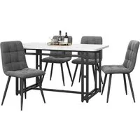 Odikalo Esstisch 120x70cm Gold Esstisch mit 4 Stühlen Set,Moderne Küche Esstisch Set