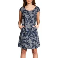 Caspar Sommerkleid SKL026 knielanges elegantes Damen Sommer Leinenkleid Luftig leicht, figurumspielende Form, mit seitlichem Jersey-Einsatz