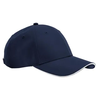 Beechfield - "Team Sports-Tech" Baseball-Mütze (Dunkelblau/Weiß)