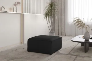 Polsterhocker Designerhocker CELES PREMIUM 65x65 cm in Stoff Scala Schwarz