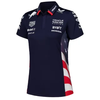 Castore Red Bull Racing America Rennen Damen Navy Polo Shirt