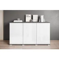 OTTO home Sideboard Kenia, moderne grifflose Kommode mit 3 Türen, Breite 120 cm (1 St), Push-to-Open-Fronten, höhenverstellbaren Einlegeböden