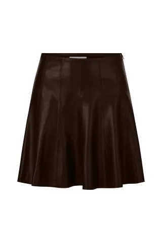 Rich & Royal - Fake Leather Skirt chocolate torte - Gr. - 34