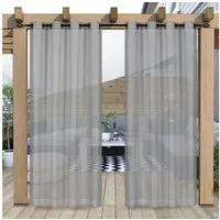 Rosnek Vorhang Wasserdicht, Leinen, Ösen, für Terrasse Rasen Garten Veranda Hof Deko (2 St), H×B:213×132,243×132,274×132