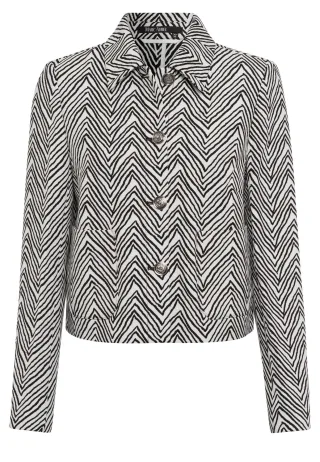 Marc Aurel - Jacke Blow-Up Fischgrat Jacquard black varied - Gr. - 46