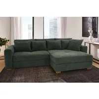 Jockenhöfer Gruppe Ecksofa Kampen L-Form, B: 288 cm, Liegefl. 153x245 cm, mit Bettfunktion, Bettkasten & Zierkissen, Federkern