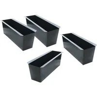 Spetebo Blumenkasten Metall Pflanzkasten für Europaletten schwarz (4er Set, 4 St., Blumenkasten Set), Blumenkästen für Paletten