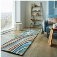 FLAIR RUGS Wollteppich Abstract Flow handgetuftet, rechteckig, Höhe: 10 mm, Wolle, Teppich, Wohnzimmer, Schlafzimmer, Esszimmer