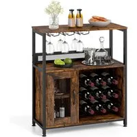 COSTWAY Weinschrank Küchenschrank mit abnehmbarem Weinregal 75x34x90,5cm