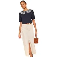 Love & Roses T-Shirt Love & Roses T-Shirt, bestickter Kragen, Regular (1-tlg)