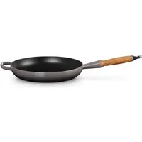 LE CREUSET Bratpfanne Signature Gusseisen mit Holzgriff, Gusseisen, 28 cm Flint, 20258284440422