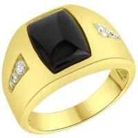 Firetti Fingerring Schmuck Geschenk Silber 925 Silberring Siegelring, mit Achat, Zirkonia (synth)