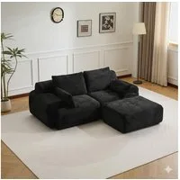 Leawin Sofa 2-Sitzer Sofa ohne Montage, Cordstoff, ergonomisch & platzsparend, Modulares Sofa mit 32D Polsterung für Wohnzimmer & kleine Räume