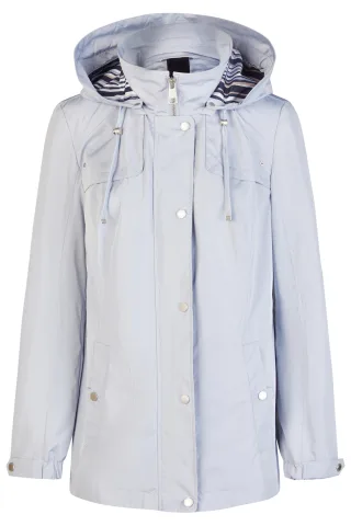 Barbara Lebek - Jacke mit Kapuze smoke blue - Gr. - 40