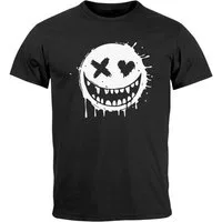 Neverless Print-Shirt Herren T-Shirt Print Aufdruck Motiv Smiling Drip Face Printshirt mit Print