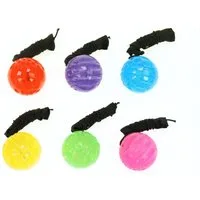 Spielball 6er Set Springball/Returnball/Flummi "Neon" Armband&Schnur Ø5,5cm blinkt und leuchtet (6-St)