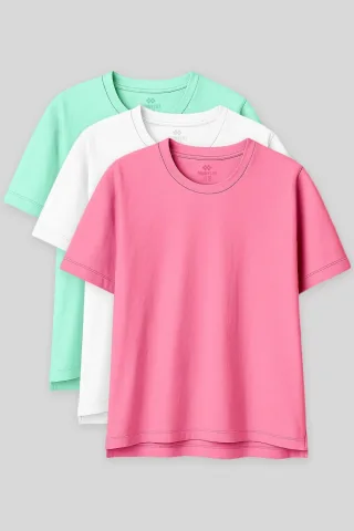 Oversized Baumwoll-Modal Rundhals-T-Shirt
