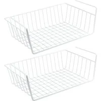 Wellgro Regaleinsatz 2er Set Schrankkörbe aus Metall weiß (2 St)