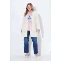MIAMODA Strickjacke Strickjacke längere A-Linie Strukturmix Wellensaum