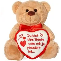 matches21 HOME & HOBBY Plüschfigur Teddybär mit Herz Du bist das Beste braun 25 cm (1-St)