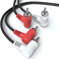 JAMEGA Cinch Audio Kabel Winkel 2 Cinch Stecker auf 2 Cinch Stecker RCA Stere Audio-Kabel, CINCH, (750 cm)