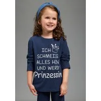 KIDSWORLD Langarmshirt Ich schmeiss alles hin und werd´ Prinzessin langärmlig, Basic-Passform, mit Glitzerdruck