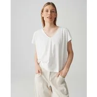 OPUS Kurzarmshirt Sidanki aus weichem Jersey mit dezenter Struktur Der überschnittene Arm sorgt für eine relaxte Silhouette