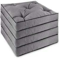 Aspero Sitzauflage 4 Stuhlkissen 50x50 cm Valletta, Gepolsterte Outdoor Auflage mit Steppung