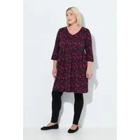 Ulla Popken Jerseykleid Jerseykleid A-Linie V-Ausschnitt 3/4-Arm
