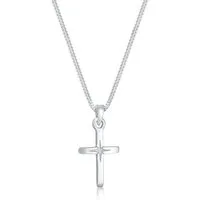 Elli Kette mit Anhänger Kreuz Anhänger Klassik Kommunion 925 Silber, Kreuz