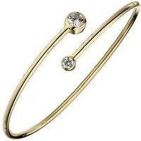 JOBO Armreif, 925 Silber vergoldet mit 2 Zirkonia