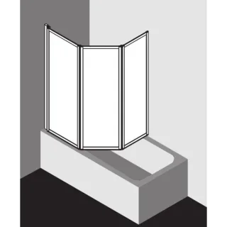 Kermi Vario 2000 Faltwand 3-tlg. V2FW30501412K 140,1-141,7x140cm, silber mattglanz, Kerolan Perl