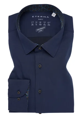 ETERNA - Performance Shirt Twill-Stretch Langarm navy - Gr. - 38