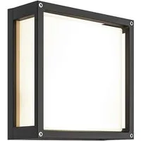 Lucande Außen-Wandleuchte Aurelien, Metall, Schwarz IP54, 2 x 15 W LED