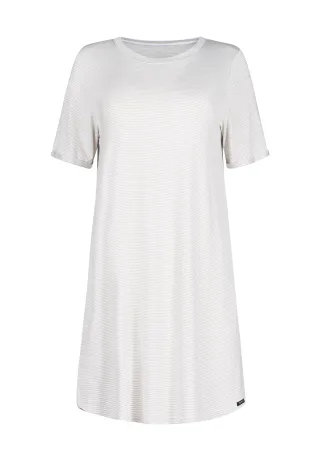 SKINY - Skiny Damen Sleepshirt kurzarm Night In Mix & Match quietgrey stripes - Gr. - 44