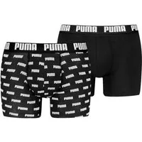PUMA Boxershorts PUMA MEN EVERYDAY LOGO PRINT BOXERS 2P (Packung, 2er Pack) 1x uni und 1x allover Logodruck