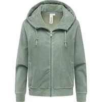 Ragwear Sweatjacke Corduly Cordy Freizeitjacke Zip-Hoodie aus weichem Kord in Samt-Haptik
