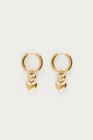 My Jewellery - Ohrringe mit doppeltem Herz gold - Gr. - OS
