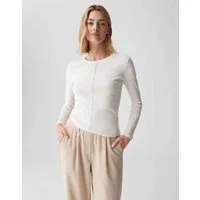 OPUS Langarmshirt SADALIE Slim aus BCI Cotton Mix schmale Passform, weicher Griff, elastischer Stoff